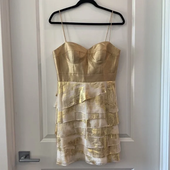 green emerald velvet dress Gold Metallic Stapless Mini-Dress – Hippie Vibe Tribe main image 0